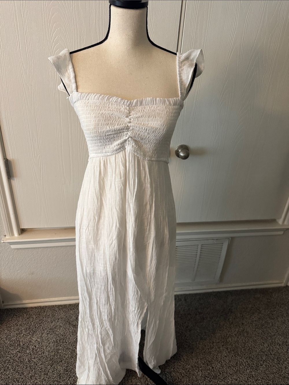 Aakaa Textured White Dress